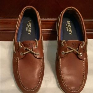 SPERRY MEN’S TOP-SIDER BOAT SHOES LEATHER BROWN SIZE US12
